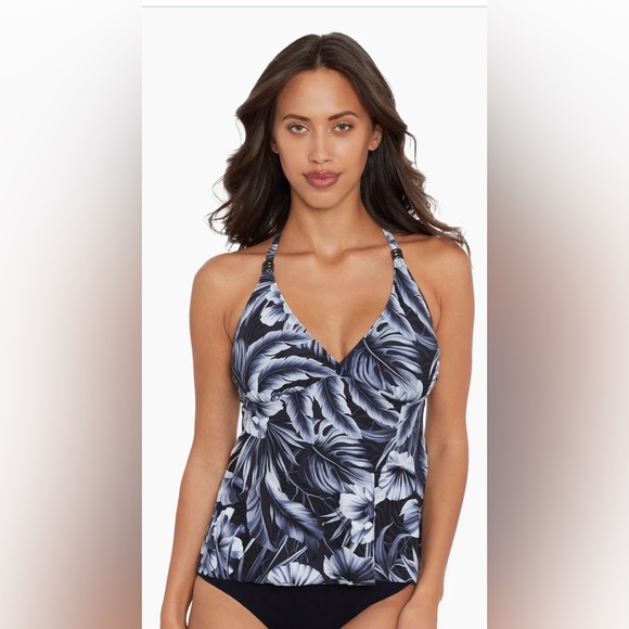 NWT AMORESSA Blue Panther La Belle Tankini Top SIZE 10 - Picture 10 of 12